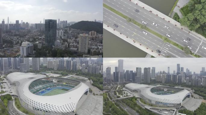 深圳写字楼体育馆体育场华润航拍4KHLG