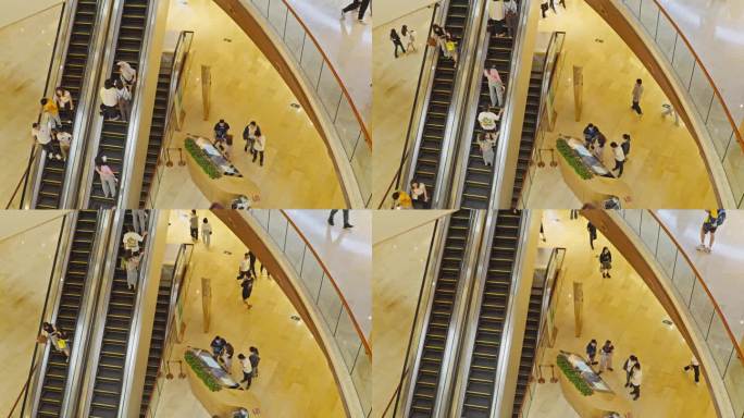 广州天河超级商业综合体太古汇立体的手扶梯