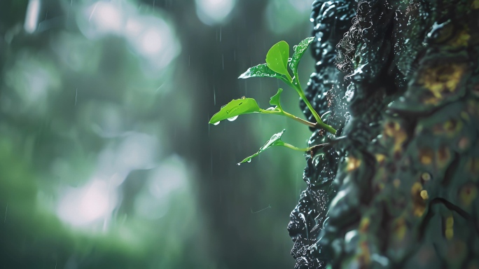 春雨立春雨季雨水春暖花开大自然风景唯美