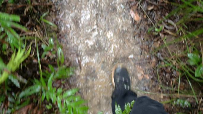 脚下走过泥泞的道路4K