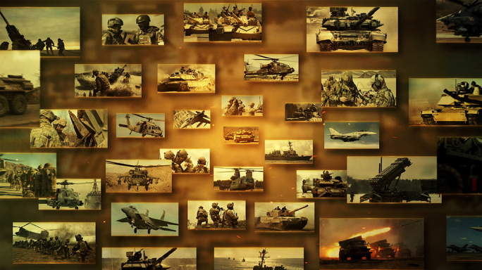 军事战争片头部队国防多图冲屏标题AE