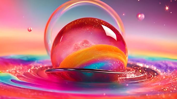 彩色琉璃球体概念视频素材