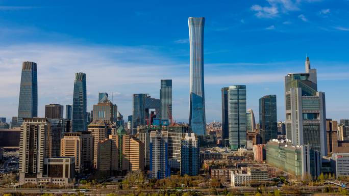北京国贸CBD商务区城市风光空镜