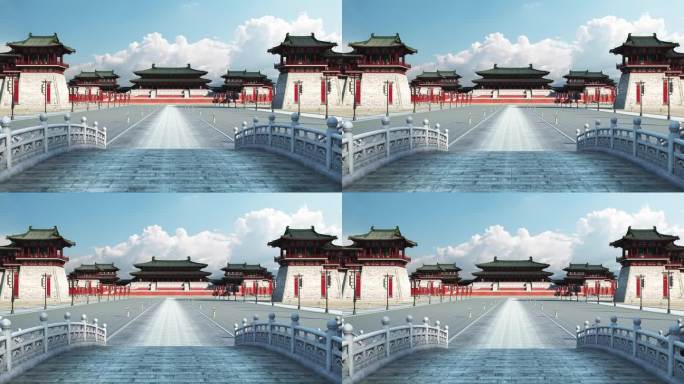 大明宫 含元殿 古代建筑 三维动画 写实