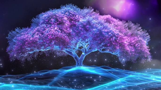 唯美水景粒子树