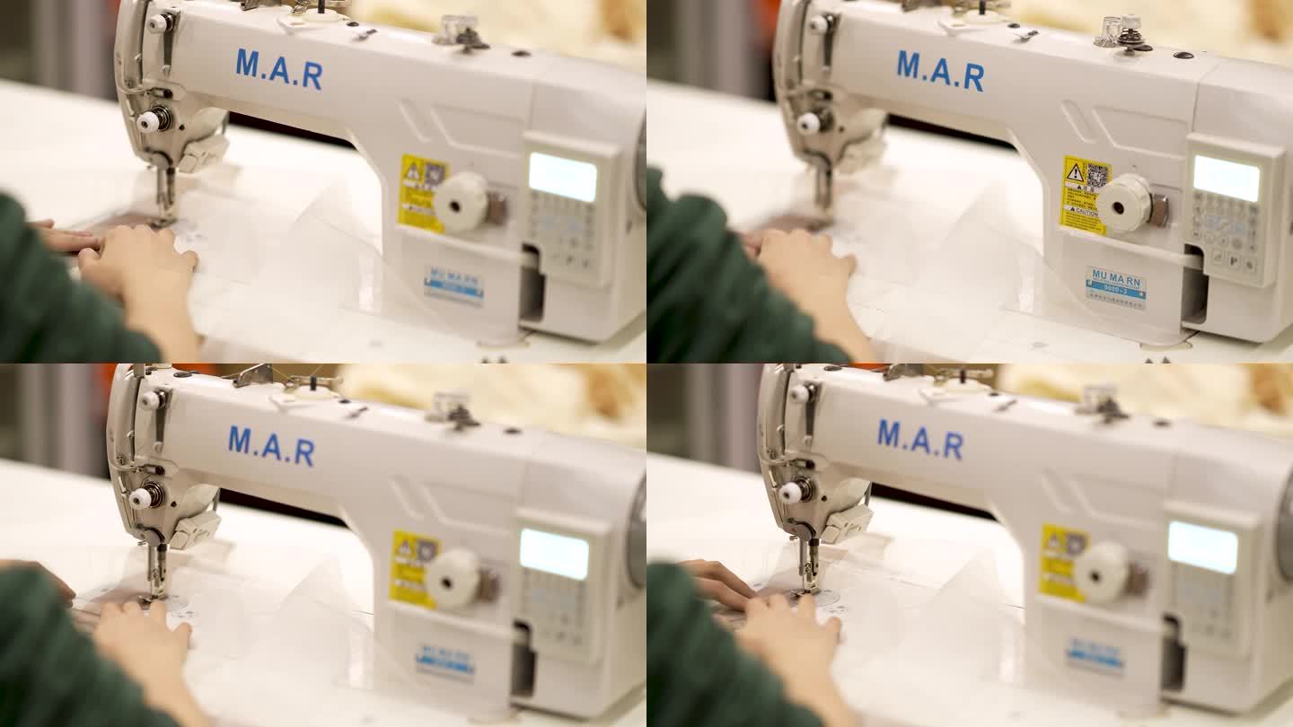 裁缝使用缝纫机