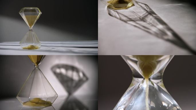 光影与时间 代表时间的玻璃沙漏 金色沙子