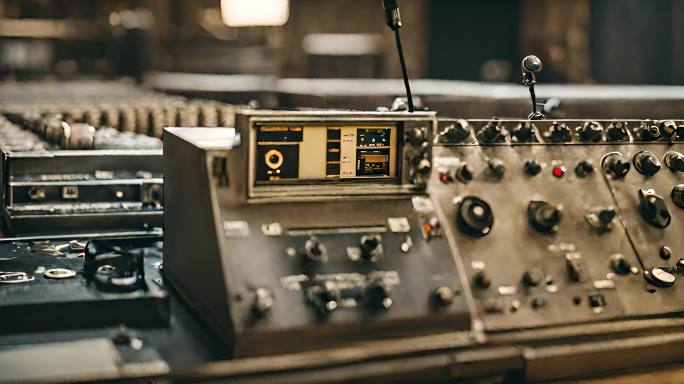 40年代无线电控制室调整无线电设备