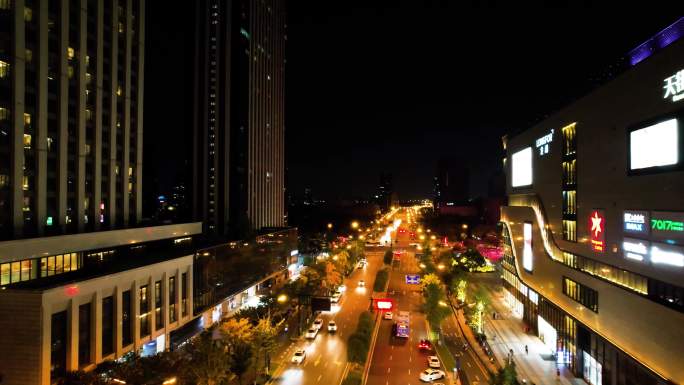 杭州钱塘区高沙路夜景航拍4