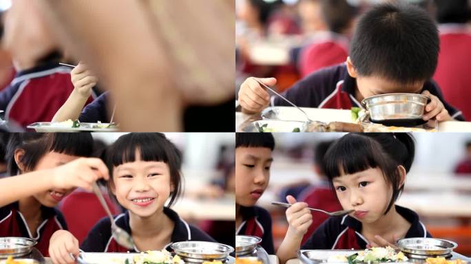 学校饭堂学生吃饭用餐安全打饭食堂营养餐