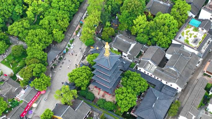 江苏苏州市姑苏区寒山寺江南水乡风景风光航