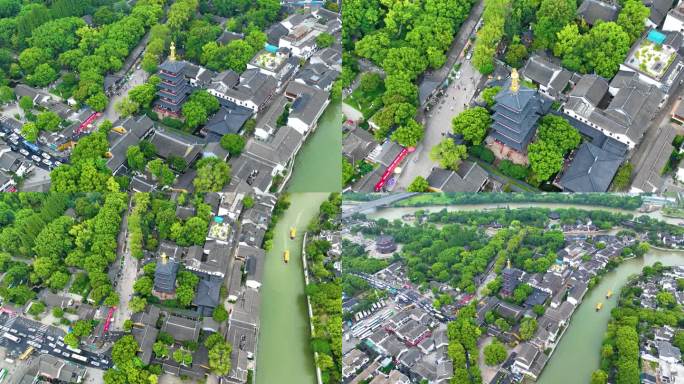 江苏苏州市姑苏区寒山寺江南水乡风景风光航