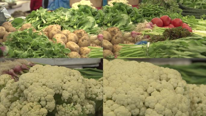 菜市场 蔬菜 苋菜 土豆 白花菜 大蒜