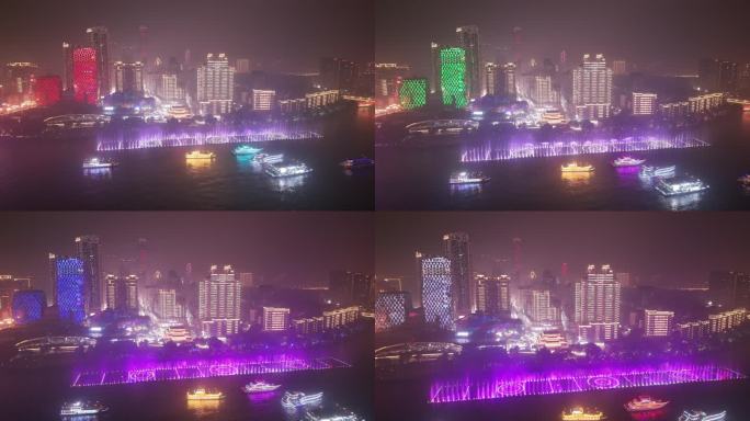 【4K超清】柳州大型音乐喷泉夜景航拍