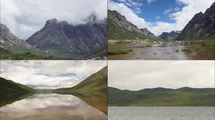 青海久治山水美景 高原湖泊海子年保玉则峰