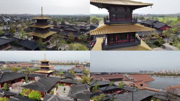 广富林文化遗址公园4K高清航拍