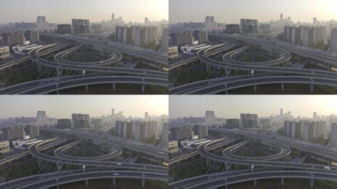 浙江杭州余杭城市高架运溪高架4K航拍交通