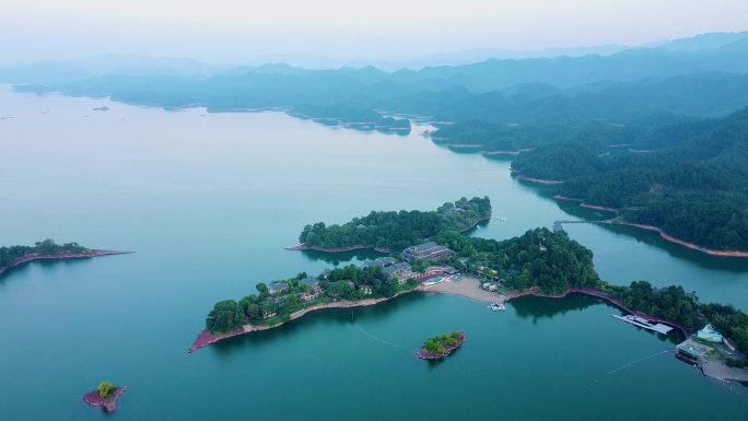 湖泊 群山风光 淳安千岛湖风景