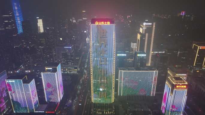 经十路 夜景 节水日 灯光秀 航拍 奥体