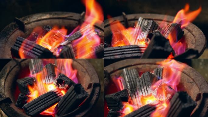 火盆木炭火焰