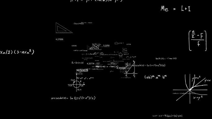 四种数学公式运动效果透明通道无缝循环4K