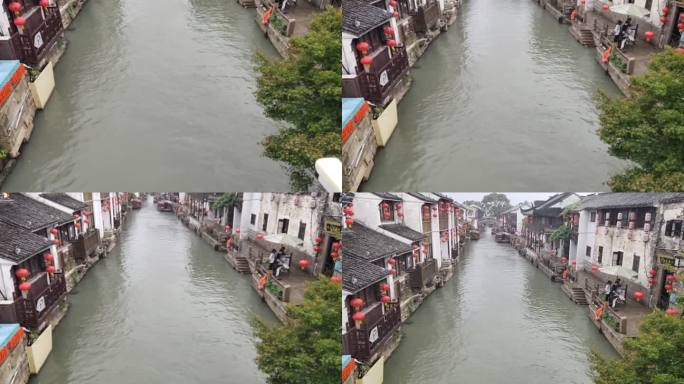 苏州山塘街雨景