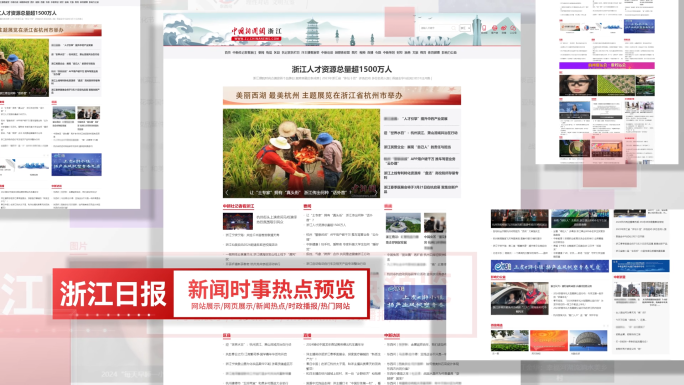 红色媒体新闻报道网页信息图片展示ae模板