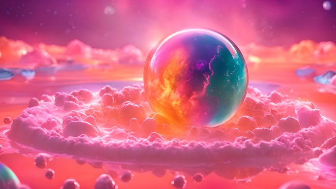 彩色琉璃球体概念视频素材