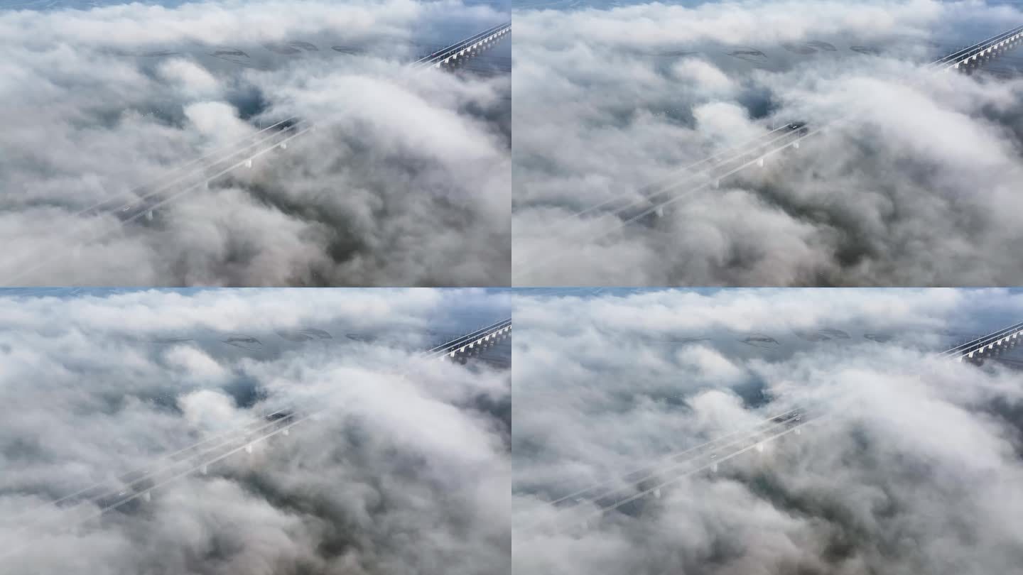 云雾下的厦漳大桥4K航拍-2