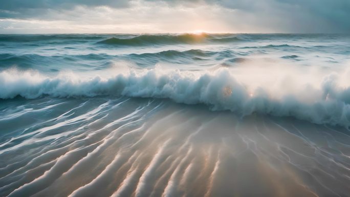 海浪沙滩旅游视频素材