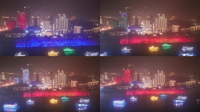 【4K超清】柳州大型音乐喷泉夜景航拍