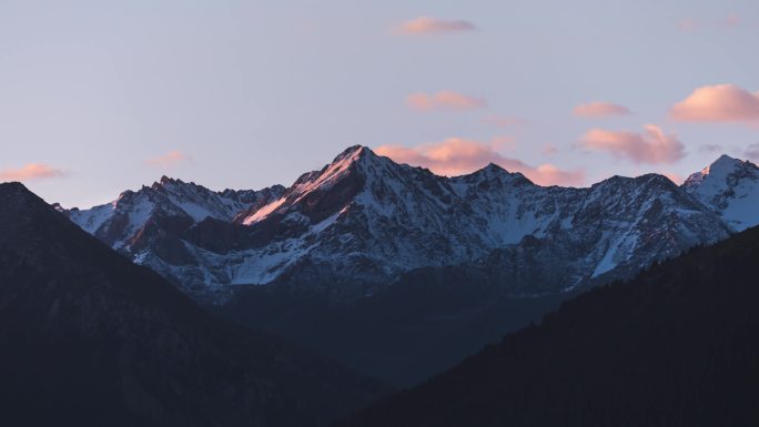 雪山 日出日落 延时