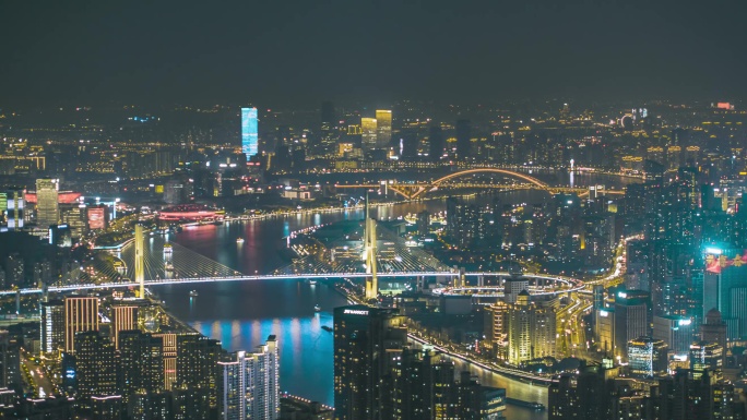 上海徐浦大桥航拍夜景