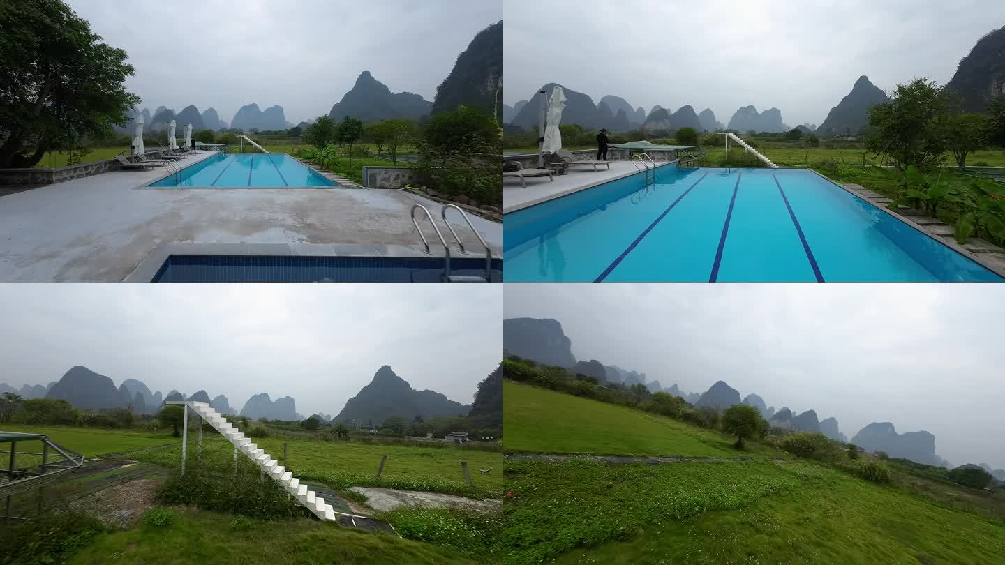 桂林山水阳朔民宿泳池穿越
