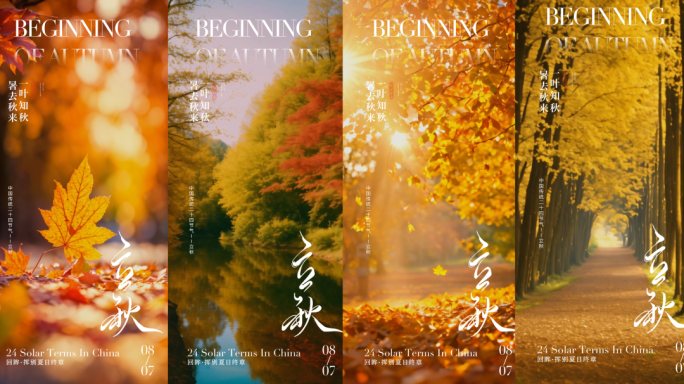 立秋二十四节气秋分AE模板