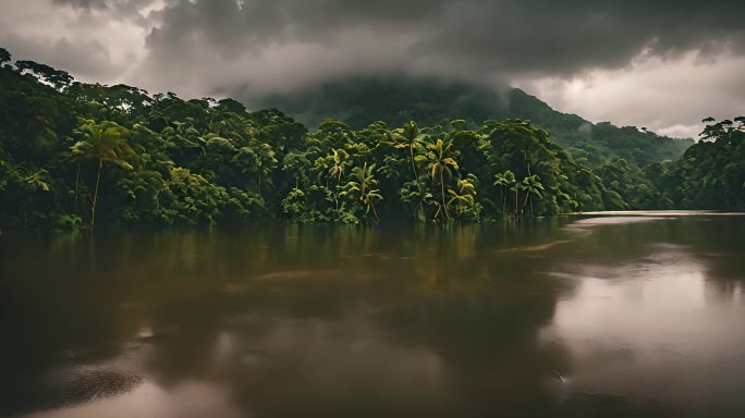 亚马逊雨林中的暴雨季风