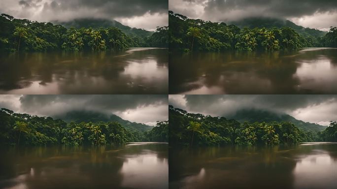 亚马逊雨林中的暴雨季风