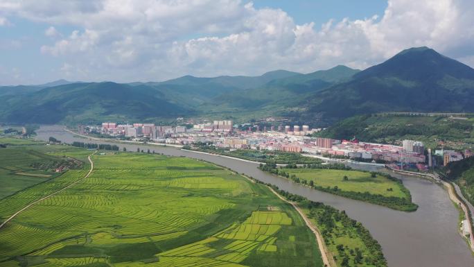 吉林省临江市航拍全景