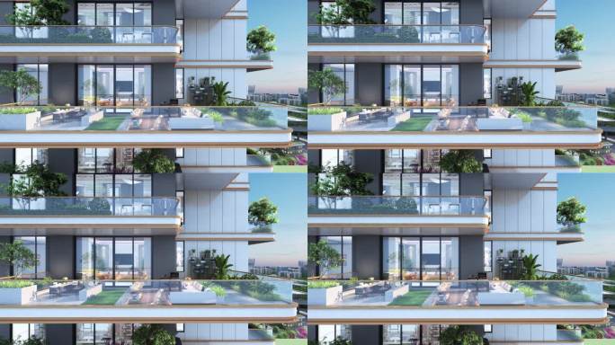 超大第4代住宅阳台景观动画