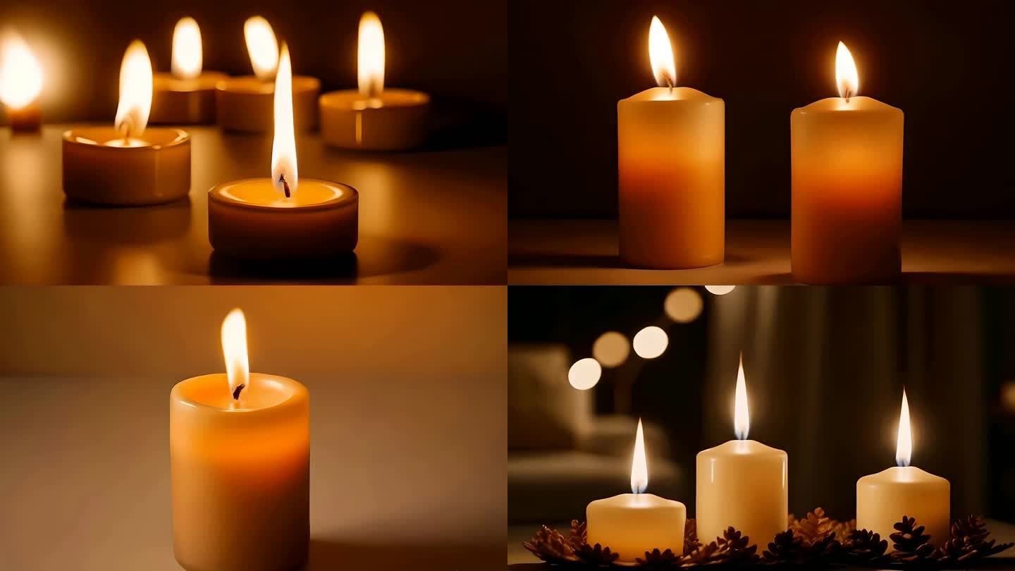 蜡烛燃烧夜晚蜡烛光亮蜡烛生日蜡烛