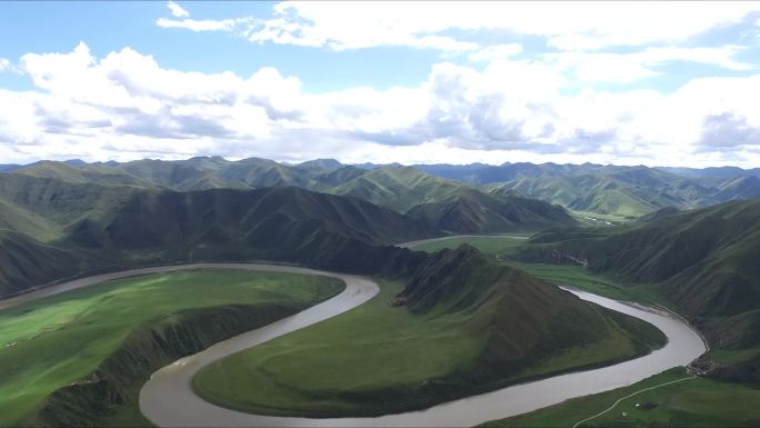 草原美景 久治 门堂 黄河湾 流动的云