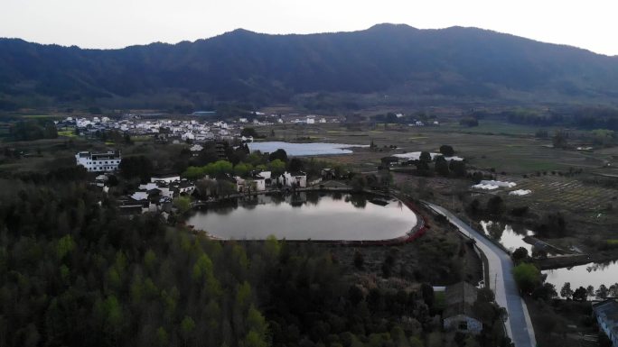 黄山市黟县陶渊明故居守拙园景区航拍