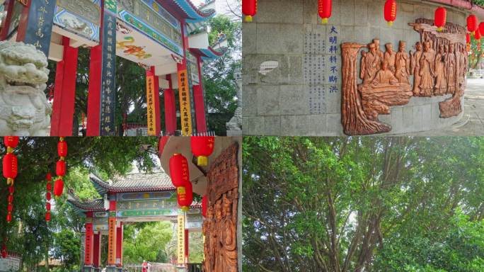 福州金山寺红灯笼寺庙长廊古建筑