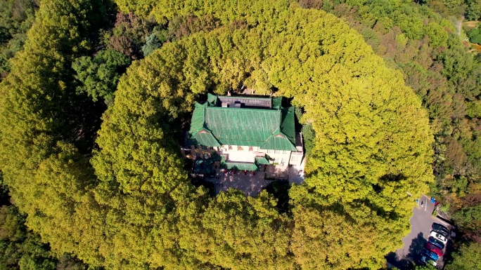 南京美龄宫钟山景区自然风光历史风景航拍