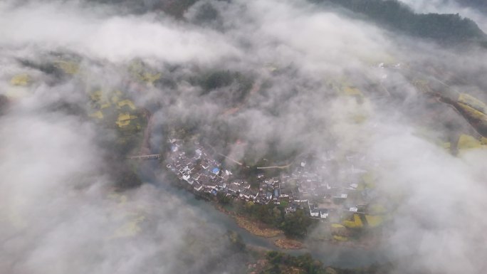 云海 皖南风光 皖南航拍 山水乡村 乡村