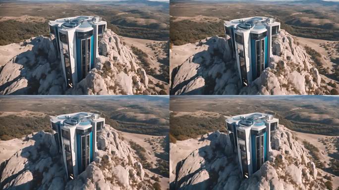 悬崖上的电梯科幻概念