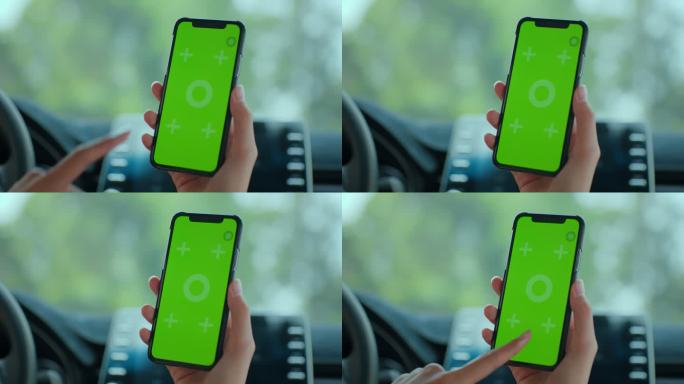 实拍绿屏抠图操作手机
