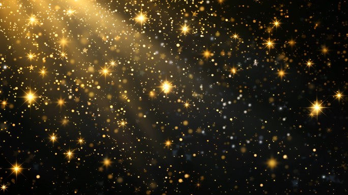金色的粒子光斑广告背景素材，宇宙金色星光