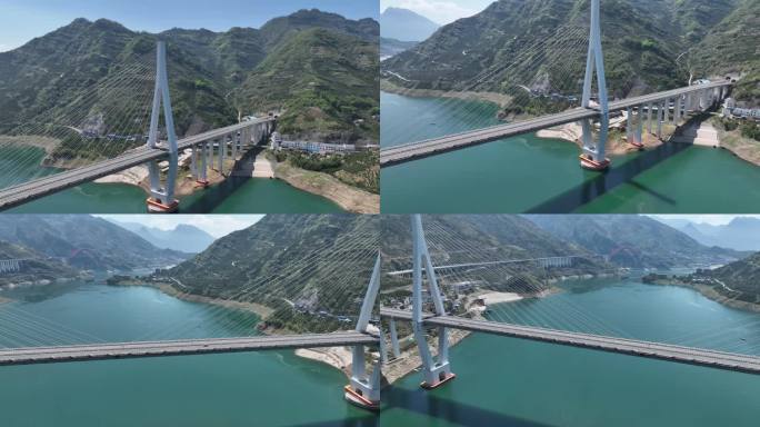 航拍秭归香溪河大桥