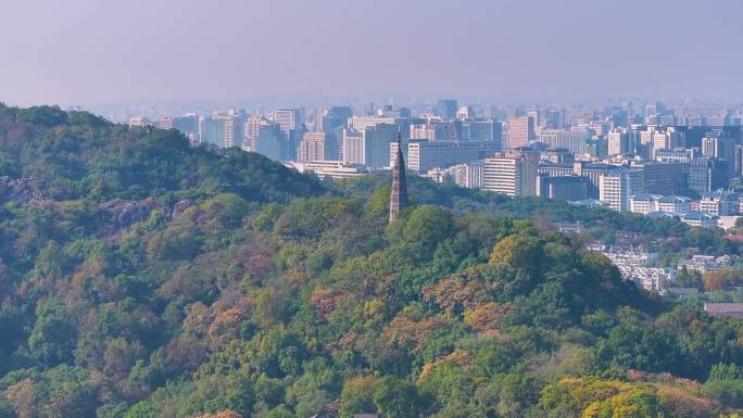 浙江杭州西湖景区保俶塔风景风光航拍